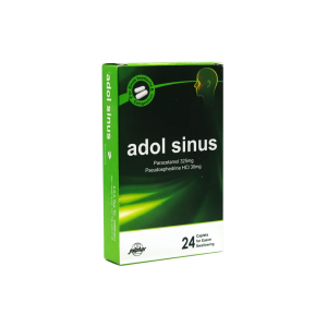 ADOL SINUS ( PARACETAMOL 325 MG + PSEUDOEPHEDRINE HCL 30 MG ) 24 CAPLETS